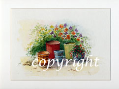 Flower Pots (no 5 in a series) by Wendy Griffiths
